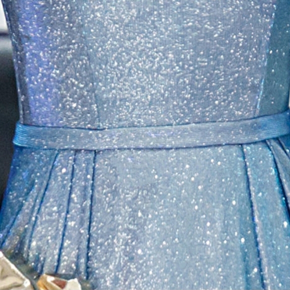 Off Shoulder Glitter Gradient Gown - Picture 5 of 7